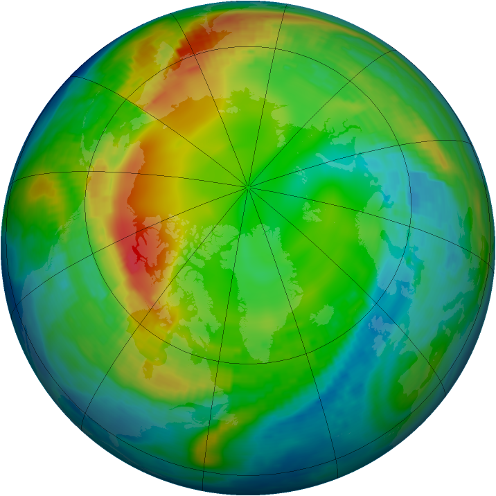 Arctic ozone map for 03 February 1993
